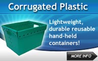 Corrugated Plastic Hand Held Containers, Boxes and Totes
